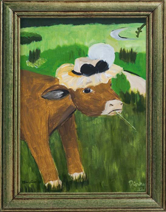 Portrait d'une jeune vache selon Mary Cassatt